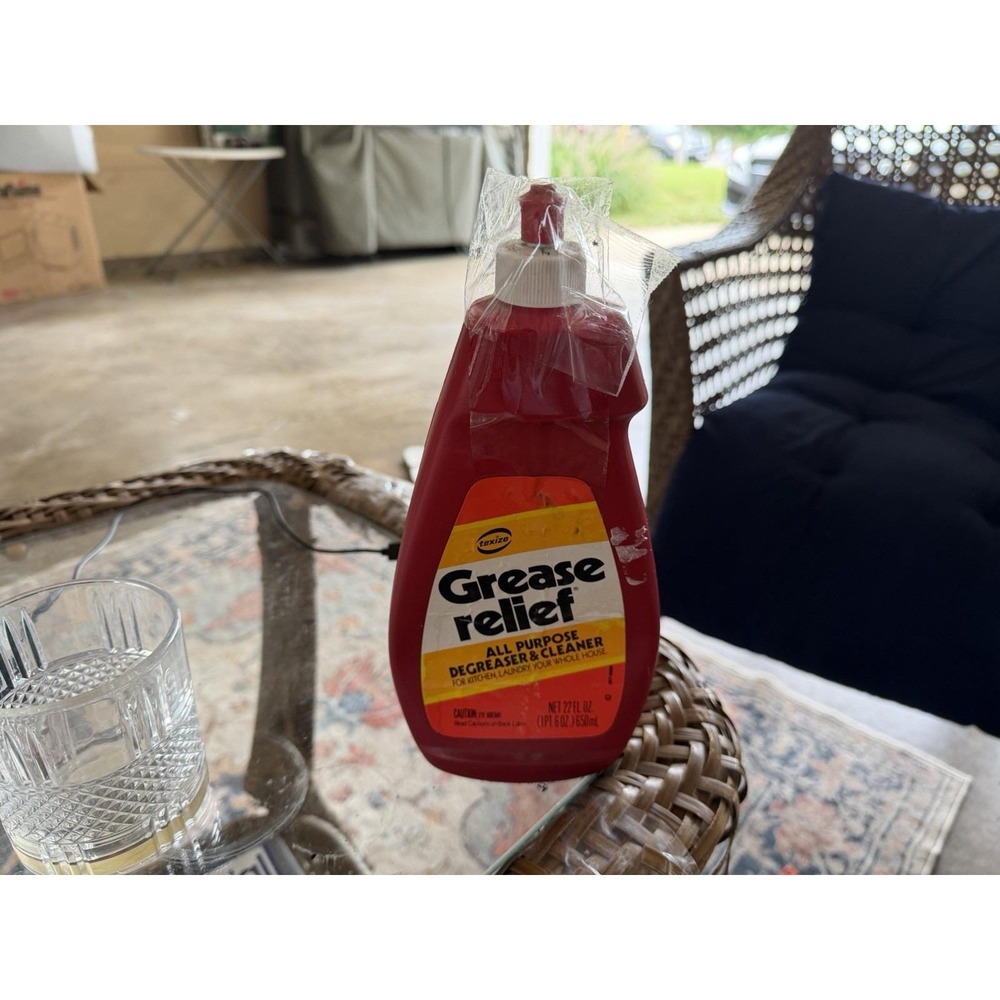 Grease Relief All Purpose Cleaner Degreaser New Liquid Red Bottle Prop 22 oz 80s